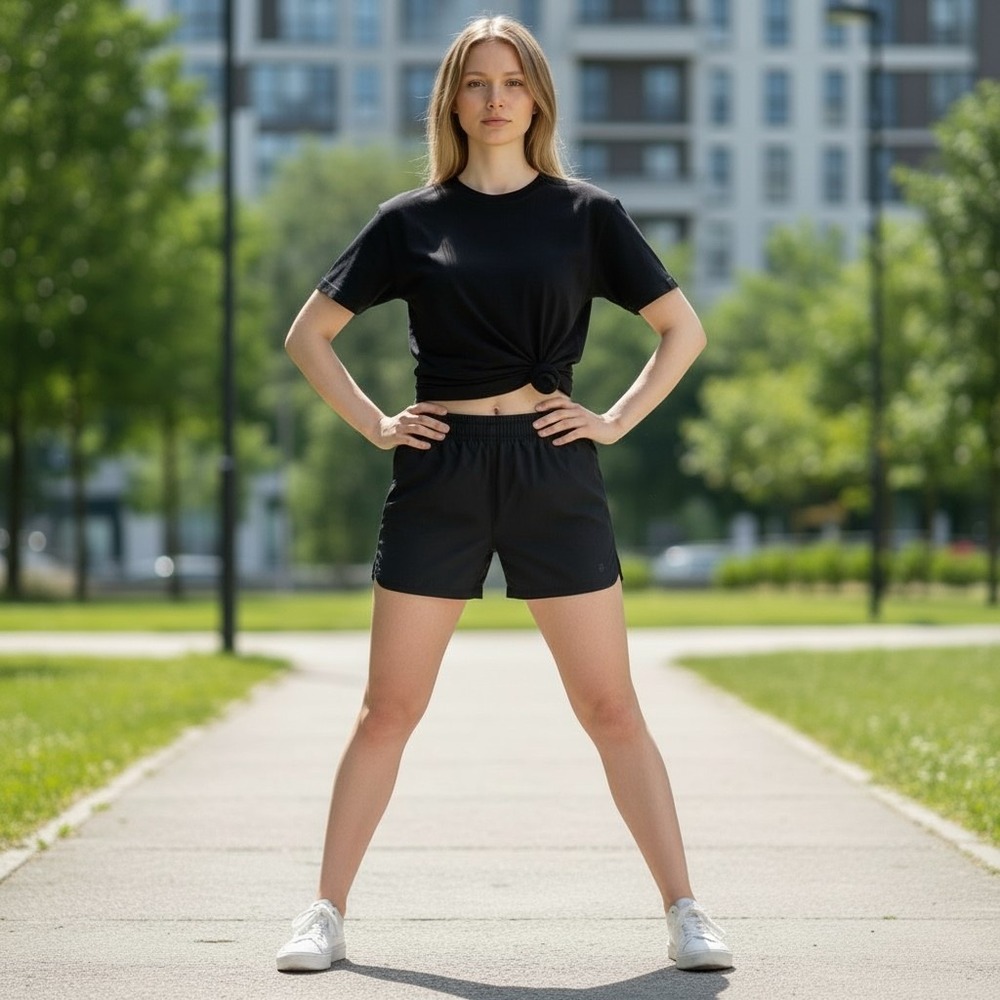Layer 8 Womens Athletic Shorts Black Medium M Drawstring Elastic Waist Gym Run